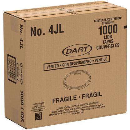 4oz Dart Plastic Lids, Vented, Translucent, 100/pk, 10 Packs/ct