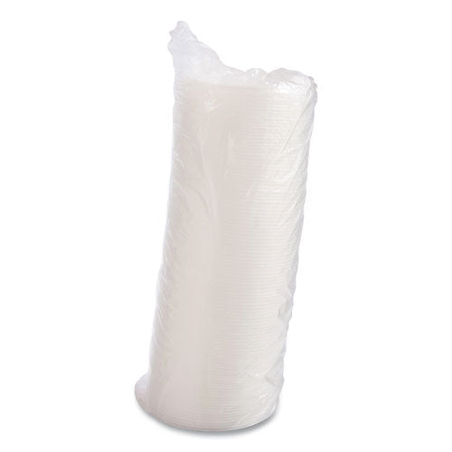 24-32oz Dart Plastic Lids for Foam Containers, Flat, Vented, Translucent, 500/cs