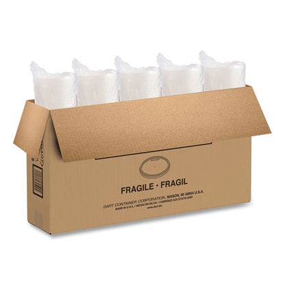 24-32oz Dart Plastic Lids for Foam Containers, Flat, Vented, Translucent, 500/cs