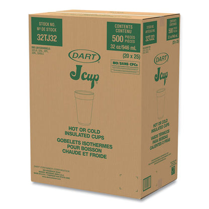 32oz 32TJ32 Dart Foam Drink Cups, White, 500/cs
