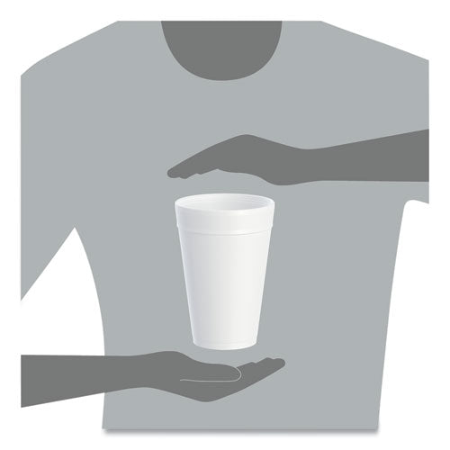 32oz 32TJ32 Dart Foam Drink Cups, White, 500/cs