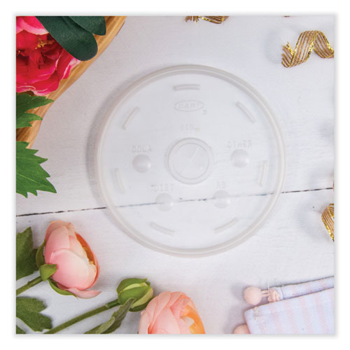 32-44-60oz Dart Lids For Foam Cups And Containers, Translucent, 1,000/cs