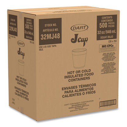 32oz Dart Foam Containers, White, 500/cs