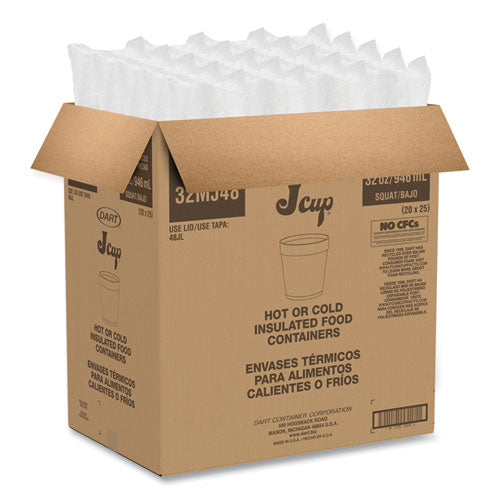 32oz Dart Foam Containers, White, 500/cs