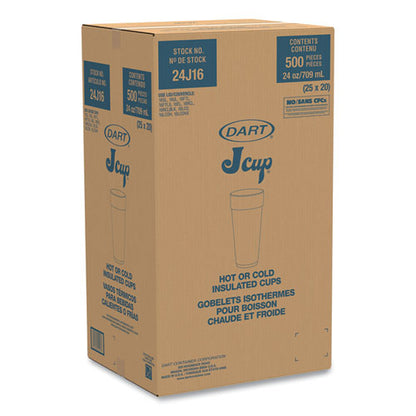 24oz 24J16 DART Foam Drink Cups, Hot/cold, White, 500/cs