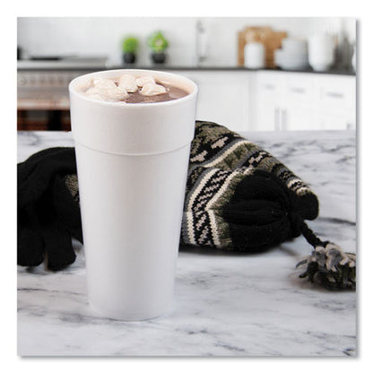 24oz 24J16 DART Foam Drink Cups, Hot/cold, White, 500/cs
