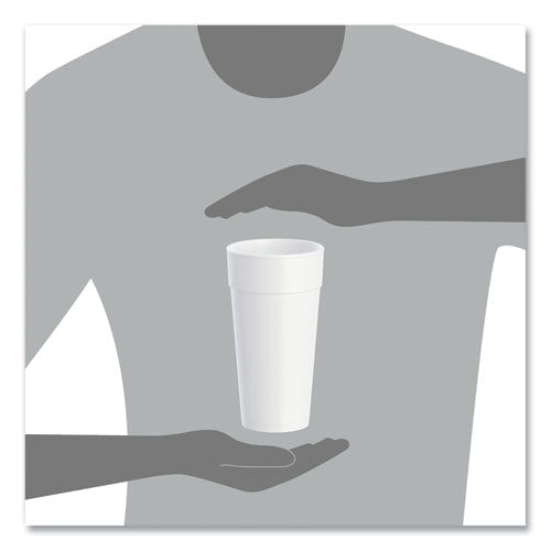 24oz 24J16 DART Foam Drink Cups, Hot/cold, White, 500/cs