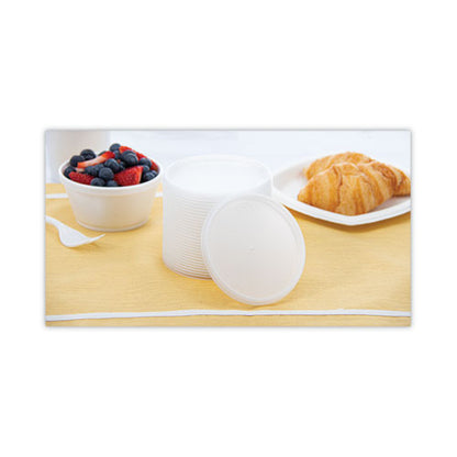 6-32oz Dart Plastic Lids for Foam Cups, Flat, Vented, Translucent, 1000/cs