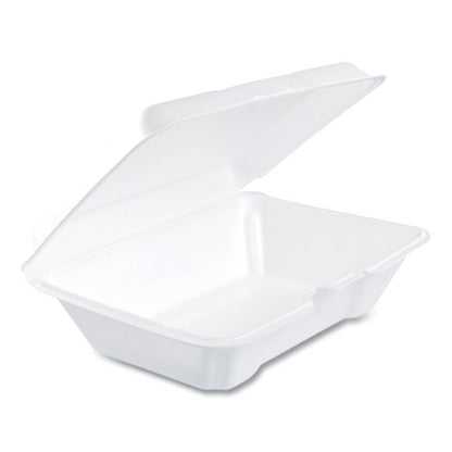 6.4x9.3x2.9 Foam Hinged Lid Containers, Dart, 1 Compartment, White, 200/cs