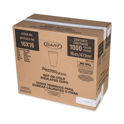 16oz Dart Cafe G Foam Hot/cold Coffee Cups, Brown/green/white, 1,000/cs