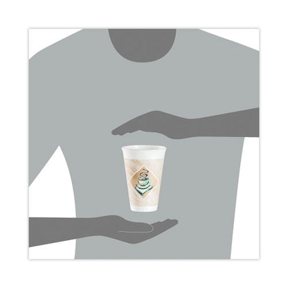 16oz Dart Cafe G Foam Hot/cold Coffee Cups, Brown/green/white, 1,000/cs