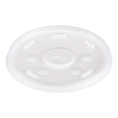 12-24oz Dart Plastic Lids, Hot/cold Foam Cups, Straw-Slot Lid, White, 1000/cs