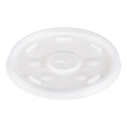 12-24oz Dart Plastic Lids, Hot/cold Foam Cups, Straw-Slot Lid, White, 1000/cs