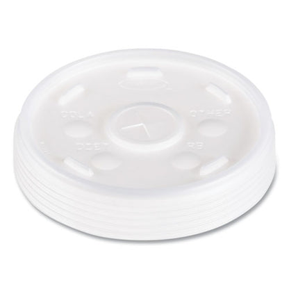 12-24oz Dart Plastic Lids, Hot/cold Foam Cups, Straw-Slot Lid, White, 1000/cs