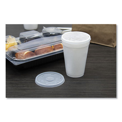 12-24oz Dart Plastic Lids, Hot/cold Foam Cups, Straw-Slot Lid, White, 1000/cs