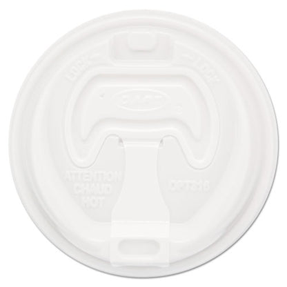 12-24oz Dart Optima Reclosable Lid, Fits Foam Cups, White, 100/pk