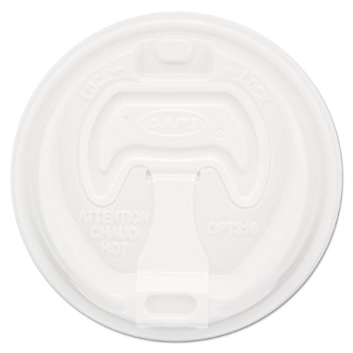 12-24oz Dart Optima Reclosable Lid, Fits Foam Cups, White, 100/pk
