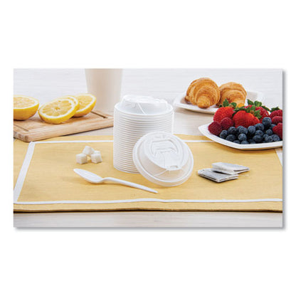 12-24oz Dart Optima Reclosable Lid, Fits Foam Cups, White, 100/pk