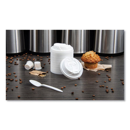 12-24oz Dart Optima Reclosable Lid, Fits Foam Cups, White, 100/pk