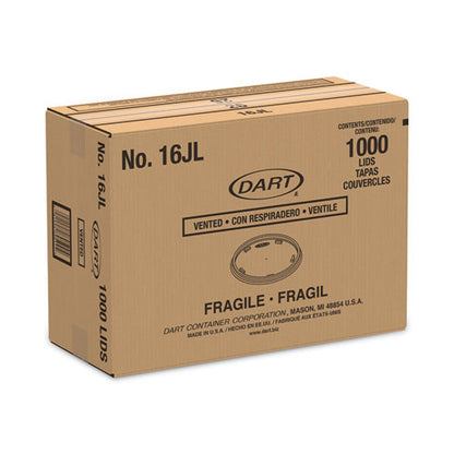 12-24oz Dart Plastic Lids, Fits Foam Cups, Vented, Translucent, 100/pk, 10 Packs/ct