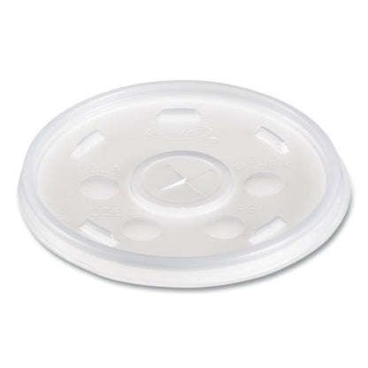 12oz Dart Translucent Lid for foam cup with straw slot - 1000 ct