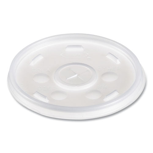 12oz Dart Translucent Lid for foam cup with straw slot - 1000 ct