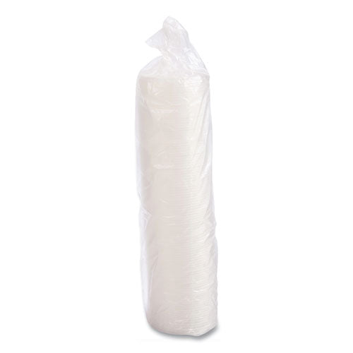12oz Dart Translucent Lid for foam cup with straw slot - 1000 ct