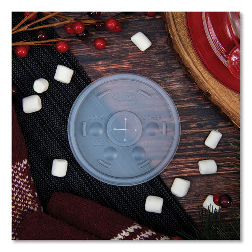 12oz Dart Translucent Lid for foam cup with straw slot - 1000 ct