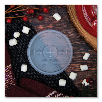 12oz Dart Translucent Lid for foam cup with straw slot - 1000 ct