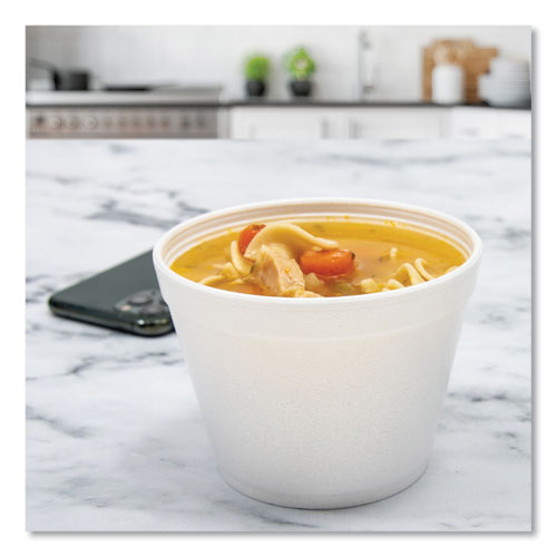 12oz Squat Foam Food Container Cups White Dart 12SJ20 500/cs