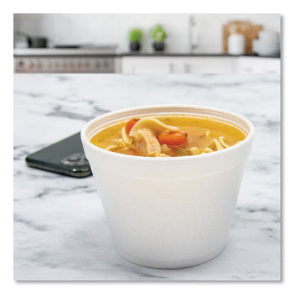 12oz Squat Foam Food Container Cups White Dart 12SJ20 500/cs