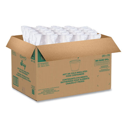 12oz Squat Foam Food Container Cups White Dart 12SJ20 500/cs