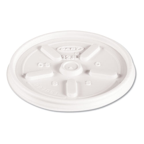 6-14oz Dart Plastic Lids for Foam Cups, Bowls and Containers, Squat, Vented, White, 1000/cs