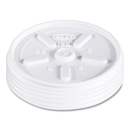 6-14oz Dart Plastic Lids for Foam Cups, Bowls and Containers, Squat, Vented, White, 1000/cs