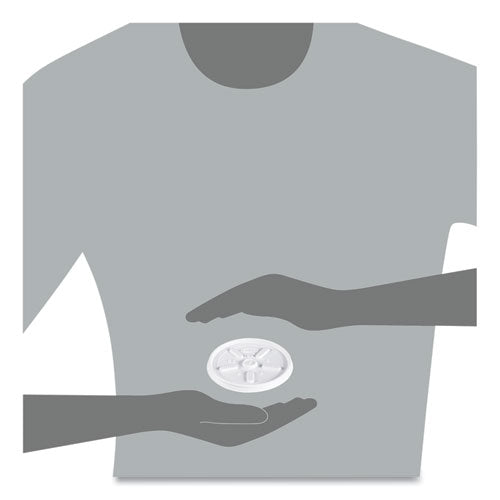 6-14oz Dart Plastic Lids for Foam Cups, Bowls and Containers, Squat, Vented, White, 1000/cs
