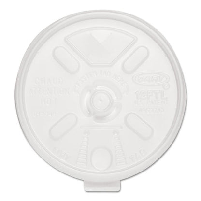 10-14oz Dart Lift N' Lock Plastic Hot Cup Lids, With Straw Slot, Cups, Translucent, 100/sleeve, 10 Sleeves/ct