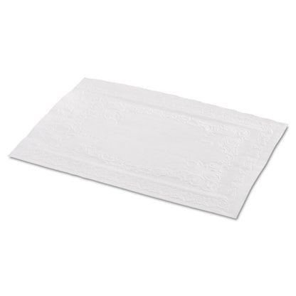 10x14 Hoffmaster Classic Embossed Straight Edge Placemats, White, 1,000/ct