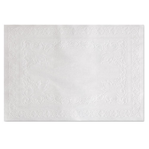 10x14 Hoffmaster Classic Embossed Straight Edge Placemats, White, 1,000/ct