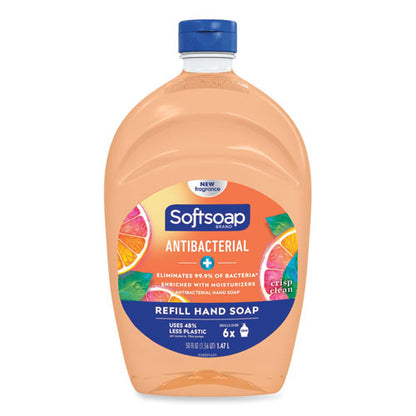 50oz Softsoap Antibacterial Liquid Hand Soap Refill, Fresh Scent, Orange, 6/cs