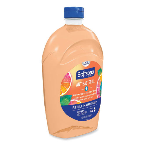 50oz Softsoap Antibacterial Liquid Hand Soap Refill, Fresh Scent, Orange, 6/cs