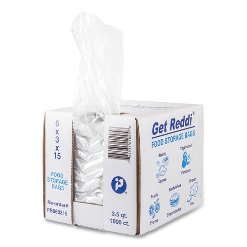 6x3x15 Inteplast Food Bags, Clear, 112oz, 1,000/ct
