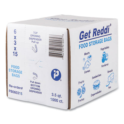 6x3x15 Inteplast Food Bags, Clear, 112oz, 1,000/ct