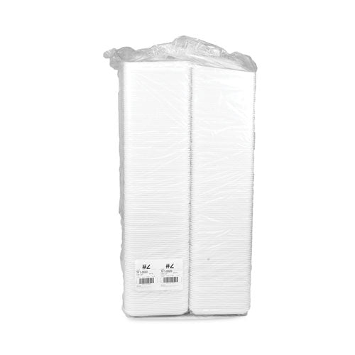 8.2x5.7x0.91 Pactiv Supermarket Tray, #2, White, Foam, 500/ct