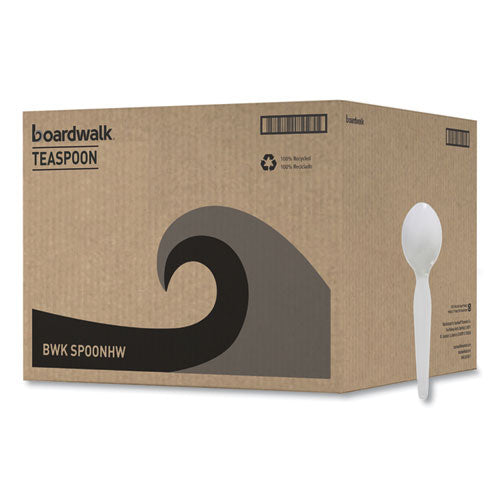 Boardwalk Heavyweight Polystyrene Cutlery, Teaspoon, White, 1000/ct