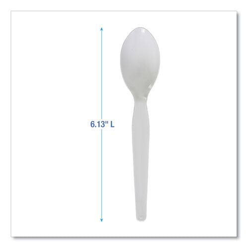 Boardwalk Heavyweight Polystyrene Cutlery, Teaspoon, White, 1000/ct
