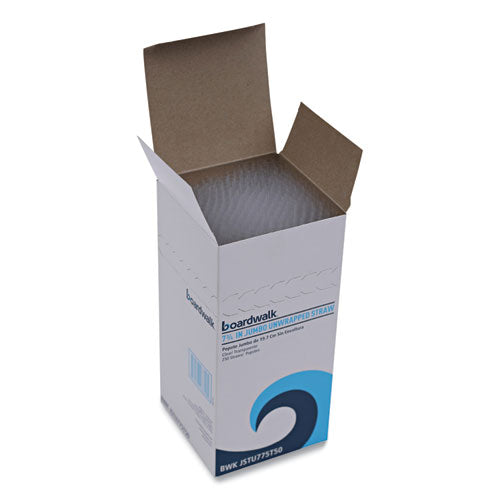 7.75 inch Boardwalk Jumbo Straws, Plastic, Translucent, Unwrapped, 250/pack, 50 Packs/carton