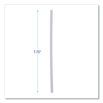 7.75 inch Boardwalk Jumbo Straws, Plastic, Translucent, Unwrapped, 250/pack, 50 Packs/carton