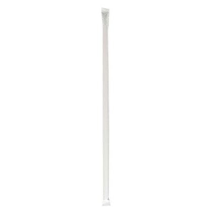 10.25 inch White/Red Striped, Wrapped Jumbo Straws, Boardwalk, Polypropylene, 2000/CS