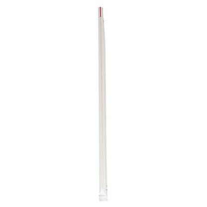 10.25 inch White/Red Striped, Wrapped Jumbo Straws, Boardwalk, Polypropylene, 2000/CS
