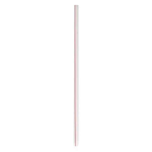 10.25 inch White/Red Striped, Wrapped Jumbo Straws, Boardwalk, Polypropylene, 2000/CS